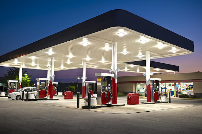 Convenience Store, Gas Station, Twilight, Sunset Convenience Store, Gas Station, Twilight, Sunset