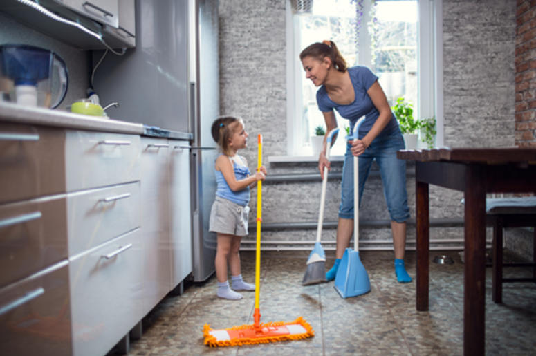Family Cleaning the House Family Cleaning the house