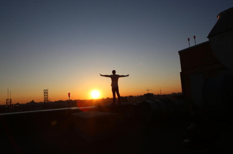 Man On a Roof
