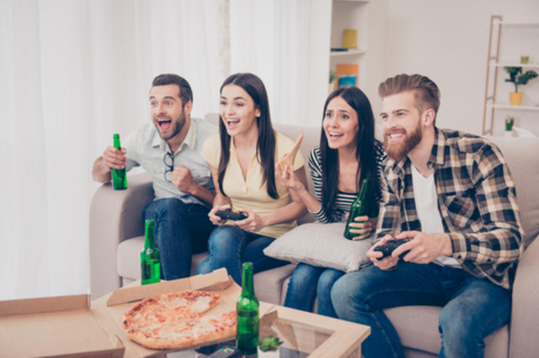 Adults Playing Video Games