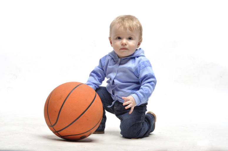 Toddler with a Basketball