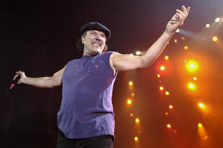AC/DC, Brian Johnson, Concert, Posing, Smiling, 2003 AC/DC, Brian Johnson, Concert, Posing, Smiling, 2003