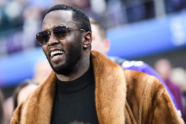 Sean Combs, Diddy, Super Bowl LII, Fur Coat, Smile, 2018 Sean Combs, Diddy, Super Bowl LII, Fur Coat, Smile, 2018