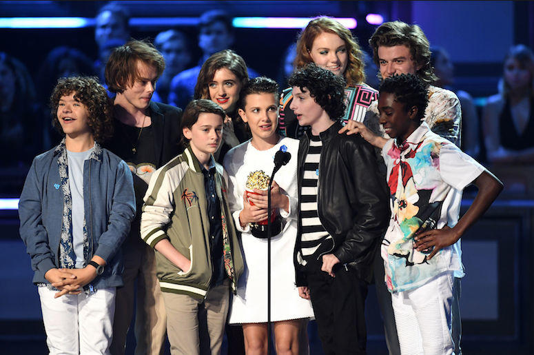 Stranger Things, Kids, Cast, MTV Awards, Golden Popcorn, Acceptance Speech, 2017 Stranger Things, Kids, Cast, MTV Awards, Golden Popcorn, Acceptance Speech, 2017