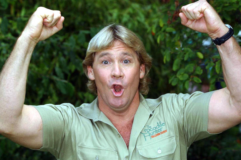 Steve Irwin, The Crocodile Hunter, Excited, Arms Up, 2002 Steve Irwin, The Crocodile Hunter, Excited, Arms Up, 2002