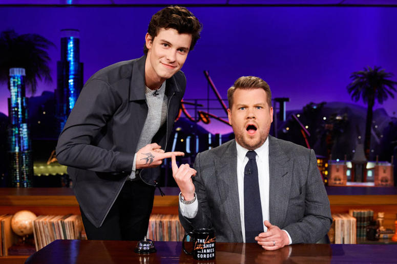 Shawn Mendes and James Corden Shawn Mendes and James Corden