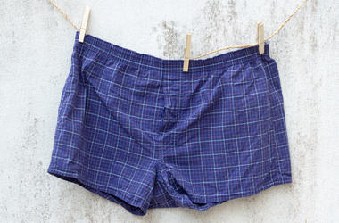 Blue boxer underwear on grunge wall Blue boxer underwear on grunge wall (Photo credit: Getty Images)