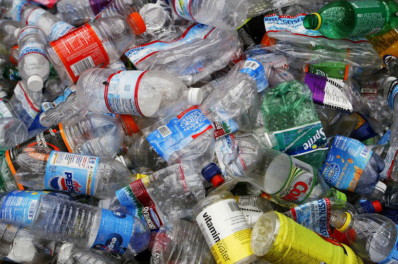 Recycled plastic bottles Bottled Water Craze Outpaces Recycling Efforts SAN FRANCISCO - MARCH 2: Recycled plastic bottles are seen at the San Francisco Recycling Center March 2, 2005 in San Francisco, California. Bottled water is the single largest growth area among all beverages