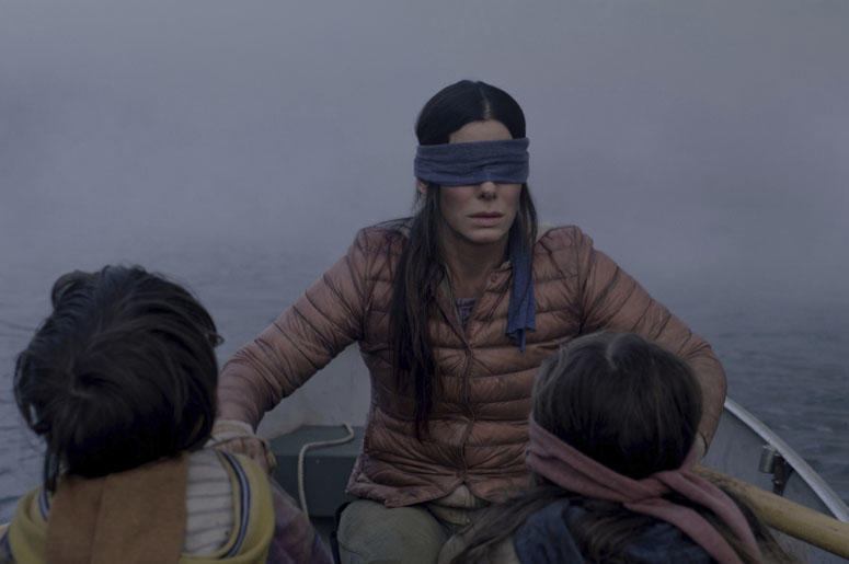 Sandra Bullock in a scene from the film, "Bird Box." Sandra Bullock in a scene from the film, "Bird Box."