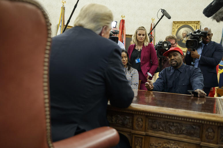 Donald Trump meets with rapper Kanye West in the Oval Office Donald Trump meets with rapper Kanye West in the Oval Office
