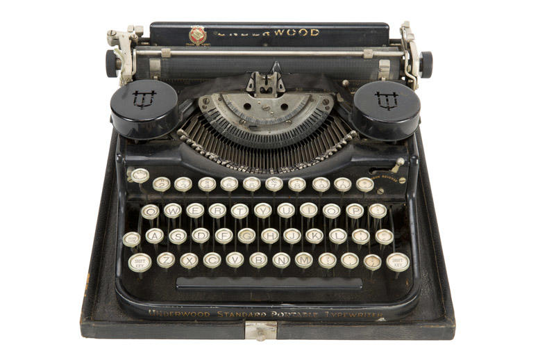 The typewriter Hugh Hefner used in college