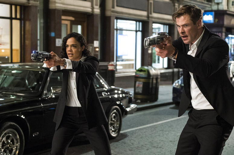Tessa Thompson and Chris Hemsworth in a scene from Columbia Pictures' "Men in Black: International." Tessa Thompson and Chris Hemsworth in a scene from Columbia Pictures' "Men in Black: International."