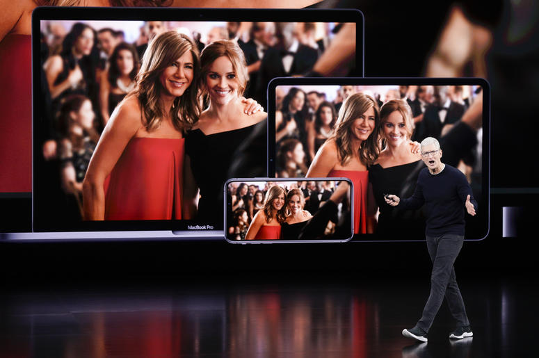 AP19253629669893 Apple CEO Tim Cook announces new products at an event Tuesday, Sept. 10, 2019, in Cupertino, Calif. (AP Photo/Tony Avelar)