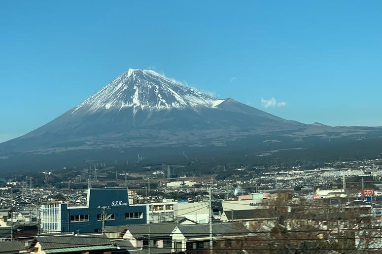 Mount Fiji from the Skinkansen train