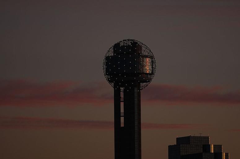 (Ronald Martinez/ Getty Images) Reunion Tower at dusk in downtown Dallas
