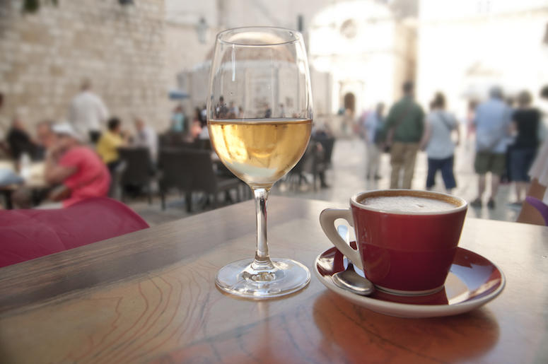 Wine, Coffee, Cafe, Crowded Street Wine, Coffee, Cafe, Crowded Street