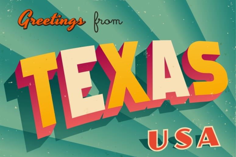 Vintage Touristic Greeting Card from Texas. Vintage Touristic Greeting Card from Texas.