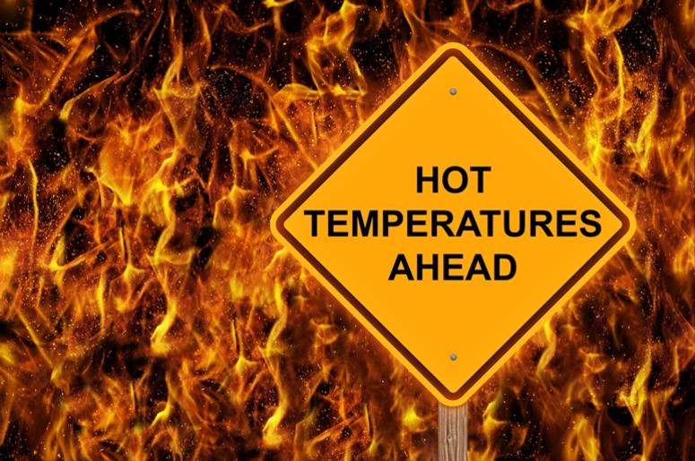Hot Temperatures Warning Sign Hot Temperatures Warning Sign