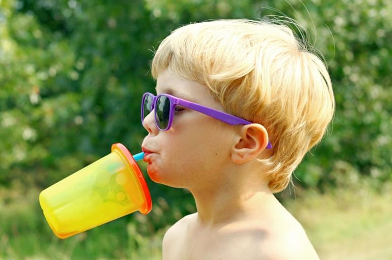 Child Drinking on Hot Summer Day Child Drinking on Hot Summer Day
