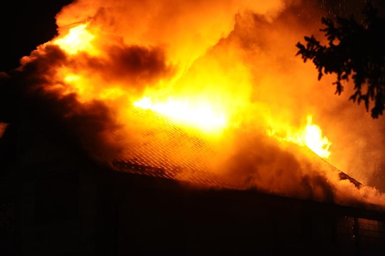 House in fire. Construction, nature. House in fire. Construction, nature.