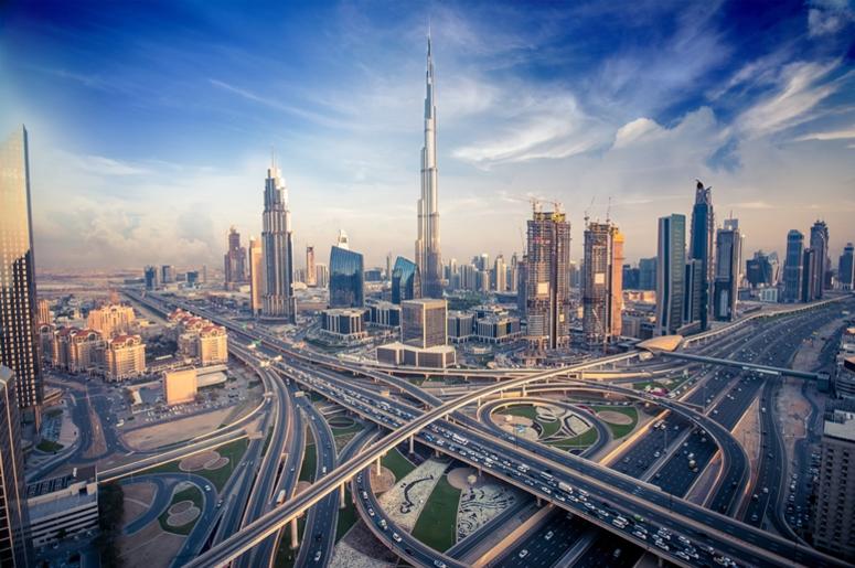 Dubai skyline with beautiful city close to it s busiest highway on traffic. Burj, downtown. Dubai skyline with beautiful city close to it s busiest highway on traffic. Burj, downtown.