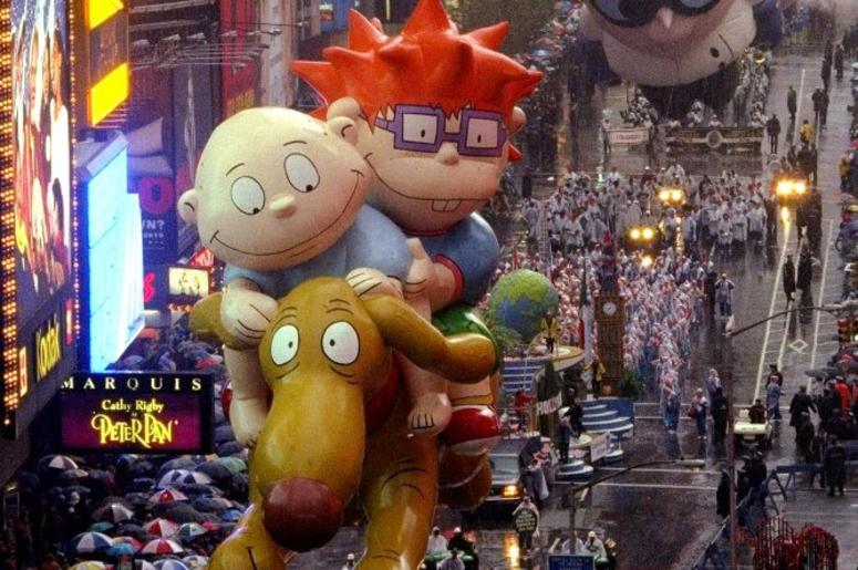 NEW YORK, NY., November 26 -- The Rugrats float makes its way through Times Square during the 72nd annual Macy's Thanksgiving Day Parade Thursday in New York. (NY) NEW YORK, NY., November 26 -- The Rugrats float makes its way through Times Square during the 72nd annual Macy's Thanksgiving Day Parade Thursday in New York. (NY)