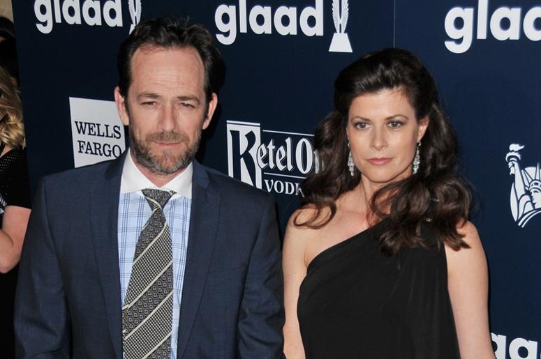 (L-R) Luke Perry and Wendy Madison Bauer arrive at the 28th Annual GLAAD Media Awards held at the Beverly Hilton in Beverly Hills, CA on Saturday, April 1, 201 (L-R) Luke Perry and Wendy Madison Bauer arrive at the 28th Annual GLAAD Media Awards held at the Beverly Hilton in Beverly Hills, CA on Saturday, April 1, 201