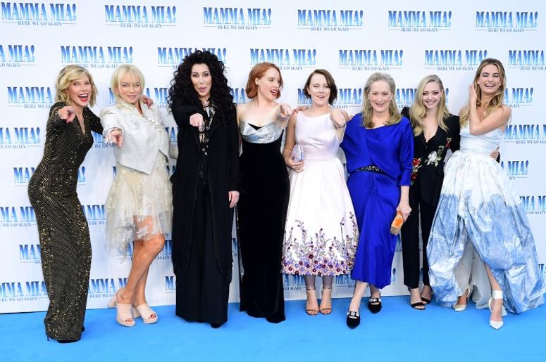 7/16/2018 - Christine Baranski, Judy Craymer, Cher, Jessica Keenan Wynn, Alexa Davies, Meryl Streep, Amanda Seyfried and Lily James attending the premiere of Mamma Mia! Here We Go Again held at the Eventim Hammersmith Apollo, London. 7/16/2018 - Christine Baranski, Judy Craymer, Cher, Jessica Keenan Wynn, Alexa Davies, Meryl Streep, Amanda Seyfried and Lily James attending the premiere of Mamma Mia! Here We Go Again held at the Eventim Hammersmith Apollo, London.