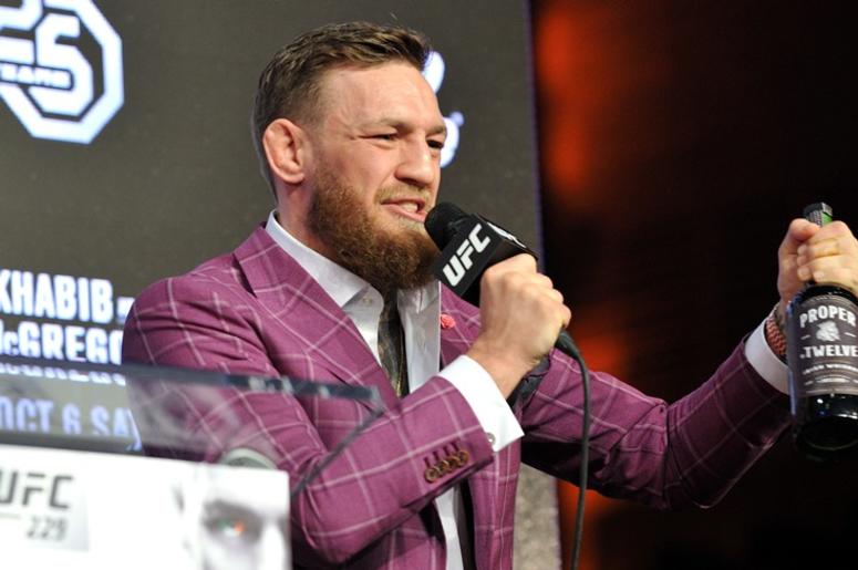 Two division UFC champion Conor McGregor participates in the UFC 229: Khabib vs McGregor press conference at Radio City Music Hall in New York, NY on September 20, 2018. Two division UFC champion Conor McGregor participates in the UFC 229: Khabib vs McGregor press conference at Radio City Music Hall in New York, NY on September 20, 2018.