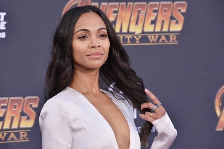 Zoe Saldana arrives at Marvel Studios' "Avengers: Infinity War" held on Hollywood Blvd in Hollywood, CA on Monday, April 22, 2018. Zoe Saldana arrives at Marvel Studios' "Avengers: Infinity War" held on Hollywood Blvd in Hollywood, CA on Monday, April 22, 2018.
