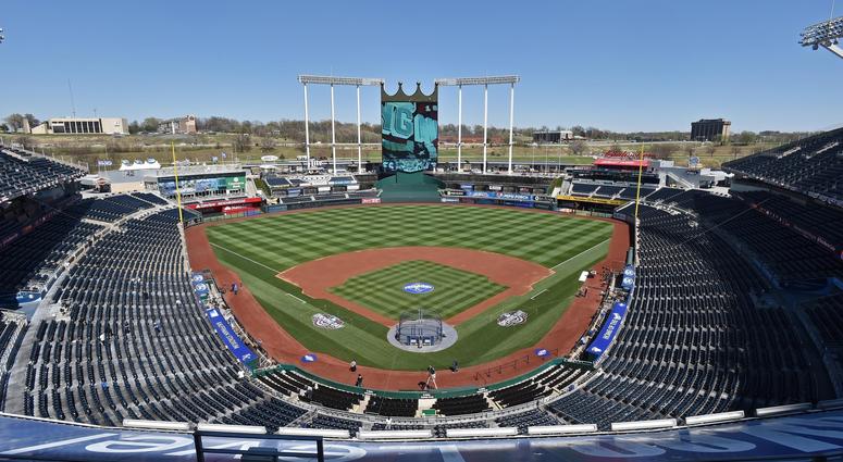 Apr 3, 2016; Kansas City, MO, USA; A general view of the interior of Kauffman Stadium prior to the opening night game between the Kansas City Royals and the New York Mets.