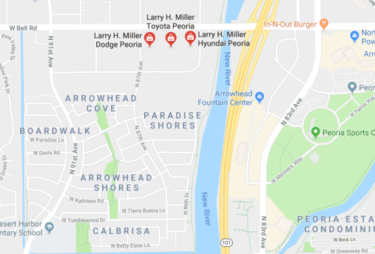 Map of Larry H Miller Peoria Dealerships Map of Larry H Miller Peoria Dealerships