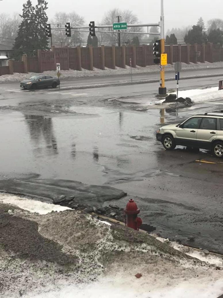 Columbia Heights pothole Columbia Heights pothole