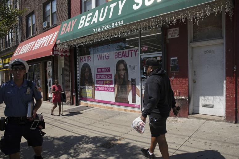 The sidewalk area where Eric Garner was apprehended by the police in the Staten Island borough of New York in 2014.