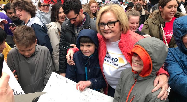 Missouri Sen. Claire McCaskill at the "March for Our Lives" in Downtown Sat. March 24, 2018. Courtesy: Claire McCaskill via Twitter
