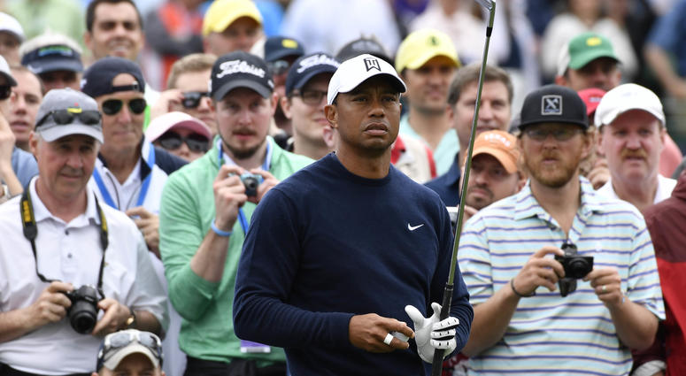 Tiger Woods on the 3rd tee during a practice round for the Masters golf tournament at Augusta National Golf Club. Tiger Woods on the 3rd tee during a practice round for the Masters golf tournament at Augusta National Golf Club.