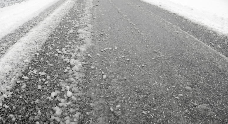 Snow mud on street background