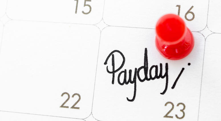 pay day Pay day of the month on calendar page.