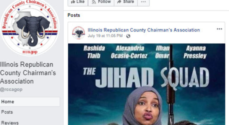 A meme shared by the Illinois Republican County Chairmans Association was widely condemned