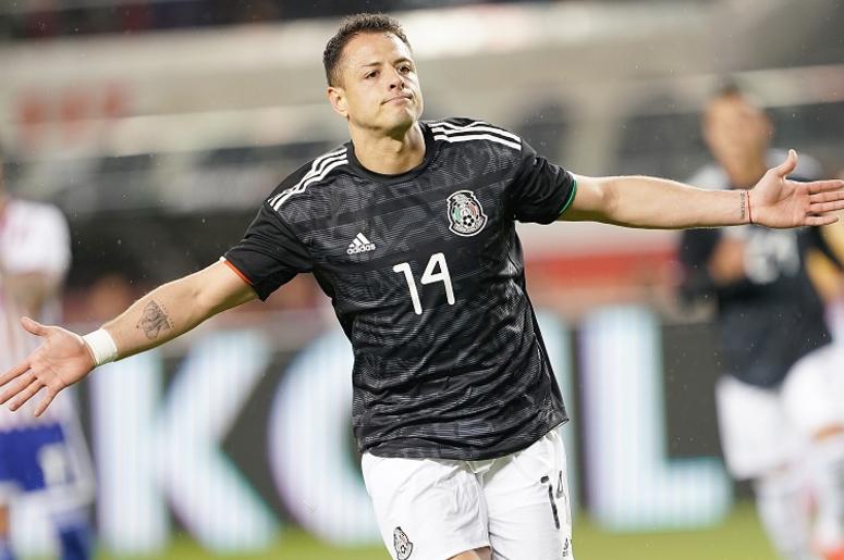 Chicharito Presume Fotos De Su Primer Hijo Javier Hernandez #14 of the Mexico National team celebrates after he scored against Paraguay during the first half of their soccer game at Levi's Stadium on March 26, 2019 in Santa Clara, California.