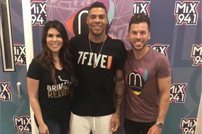 Vegas Golden Knight Ryan Reaves talks to Mercedes and JC Ryan Reaves visits Mercedes in the Morning