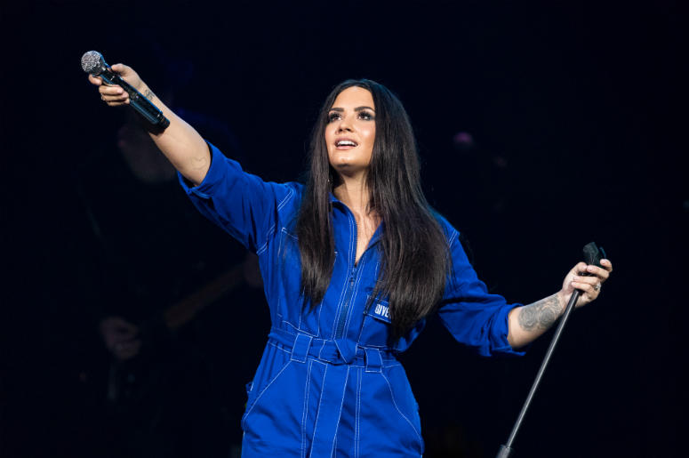 Demi Lovato performs in February of 2018 Demi Lovato performs in February of 2018