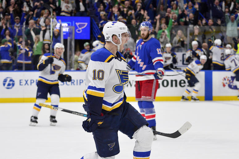 St. Louis Blues goal celebration. St. Louis Blues goal celebration.