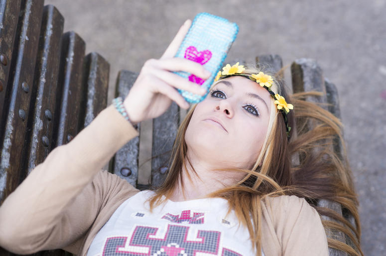 Girl Looking at Phone Girl Looking at Phone