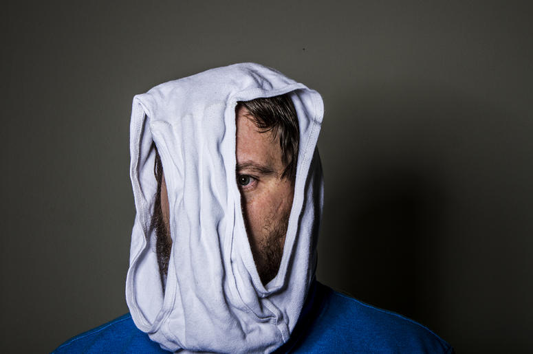 man wearing underwear on his head man wearing underwear on his head