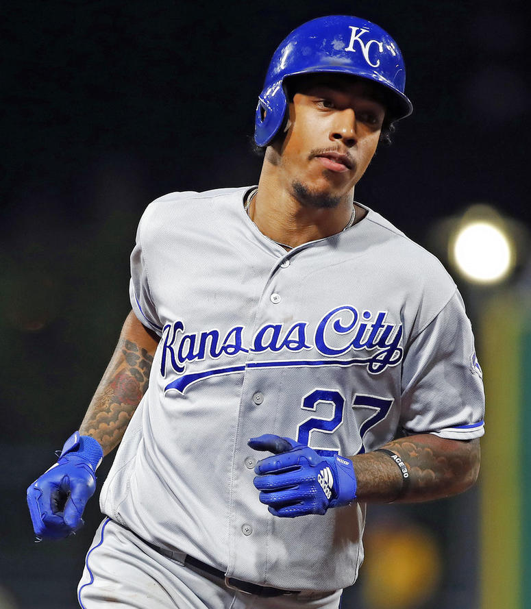 Kansas City Royals' Adalberto Mondesi rounds third after hitting a solo home run off Pittsburgh Pirates starting pitcher Chris Archer in the third inning