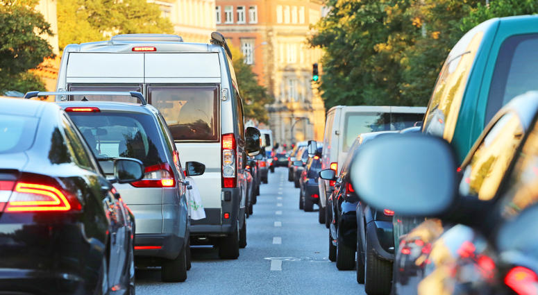 Cars in a traffic jam