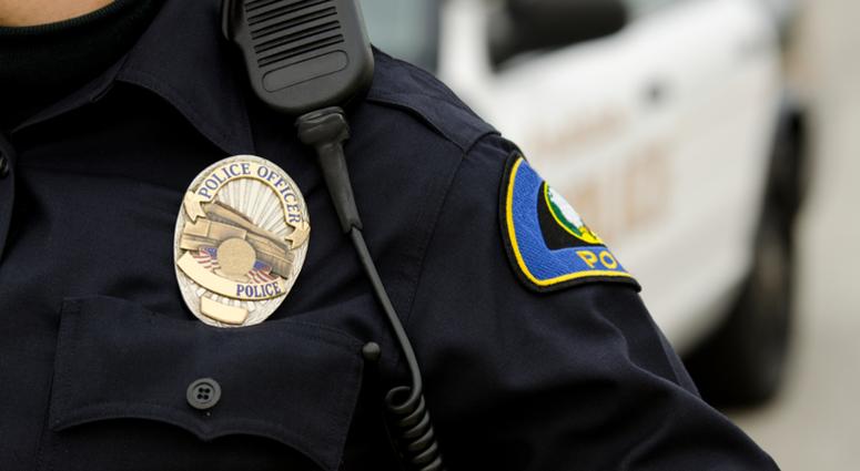 A police officer working