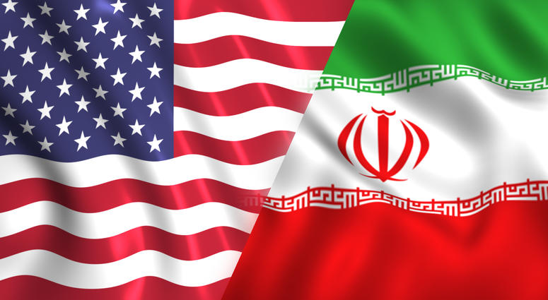Illustration of U.S. and Iranian flags