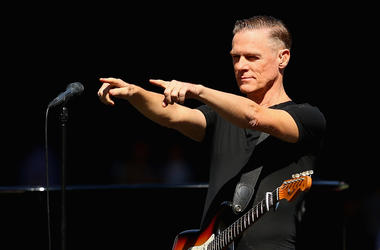 2015 AFL Grand Final - Hawthorn v West Coast MELBOURNE, AUSTRALIA - OCTOBER 03: Bryan Adams performs during the 2015 AFL Grand Final match between the Hawthorn Hawks and the West Coast Eagles at Melbourne Cricket Ground on October 3, 2015 in Melbourne, A